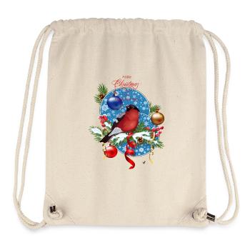 Gimpel auf Tannenzweigen und Tamburinen mit Schnee - Stanley/Stella recycelter Gym Bag - Naturweiß - Vorne