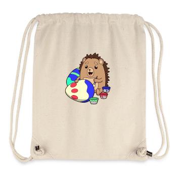 Ostern - Süßer Igel bemalt Ostereier - Stanley/Stella recycelter Gym Bag - Naturweiß - Vorne
