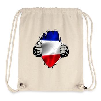 Drapeau rouge bleu-blanc - Sac à cordon recyclé Stanley/Stella - blanc naturel - Devant