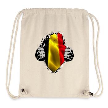Belgique Drapeau belge sous chemise - Sac à cordon recyclé Stanley/Stella - blanc naturel - Devant