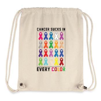 Le cancer de Krebs aspire toutes les couleurs - Sac à cordon recyclé Stanley/Stella - blanc naturel - Devant