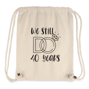 40. Hochzeitstag Rubinhochzeit Hochzeit Geschenk - Stanley/Stella recycelter Gym Bag - Naturweiß - Vorne
