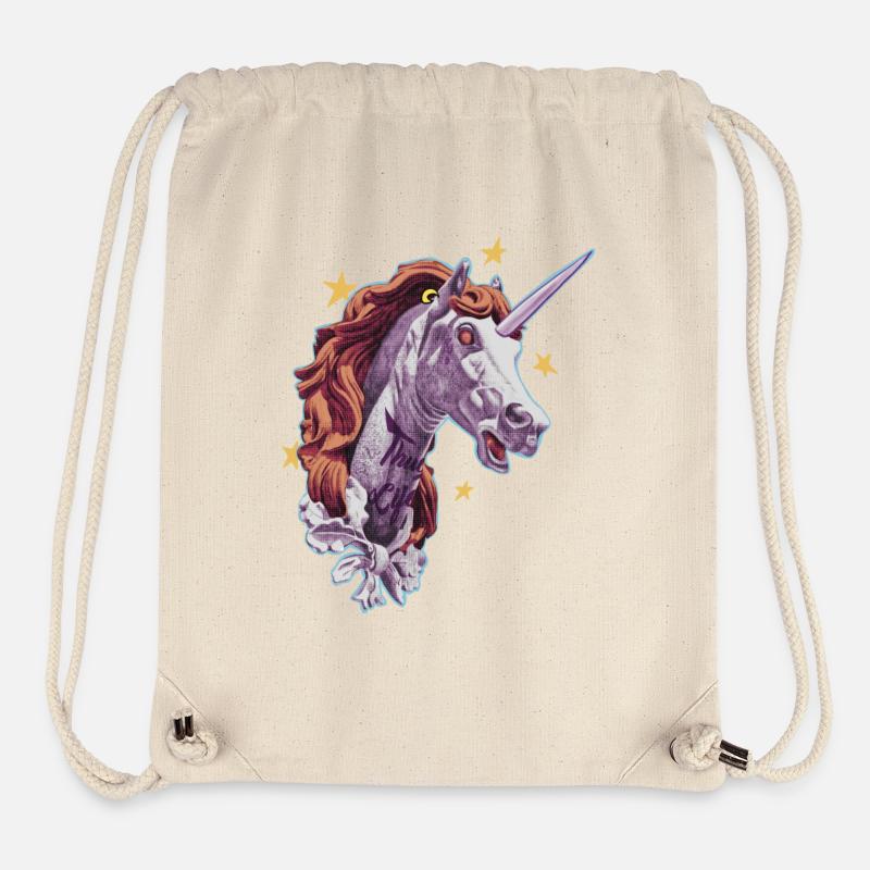 La vie difficile d’une licorne - Sac à cordon recyclé Stanley/Stella - blanc naturel