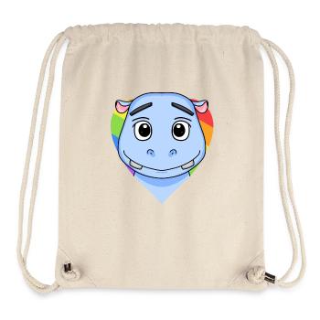 LGBT Tier Nilpferd Regenbogen Herz - Stanley/Stella recycelter Gym Bag - Naturweiß - Vorne