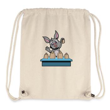Comic Rabbit Plays Cowbells - Stanley/Stella Recycled Gym Bag - natural - Front