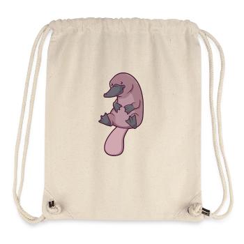 Ornithorynque Kawaii - Sac à cordon recyclé Stanley/Stella - blanc naturel - Devant