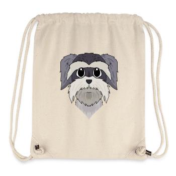 Museau - Schnauzer miniature - Sac à cordon recyclé Stanley/Stella - blanc naturel - Devant
