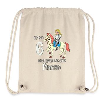 Geburtstagsshirt Ritterin - 6 Geburtstag Mädchen - Stanley/Stella recycelter Gym Bag - Naturweiß - Vorne