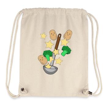 Soupe Louche Pomme de terre Légumes Cuisine Végétarienne - Sac à cordon recyclé Stanley/Stella - blanc naturel - Devant