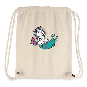 Unicorn while kiting or wakeboarding - Stanley/Stella Recycled Gym Bag - natural - Front