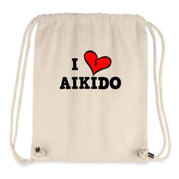 I love Aikido - Stanley/Stella Recycled Gym Bag - natural - Front