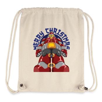 Joyeux Noël Cool Robot Père Noël Cadeau de Noël - Sac à cordon recyclé Stanley/Stella - blanc naturel - Devant