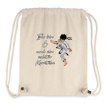Ich bin 6 - Jungen Karate - Stanley/Stella recycelter Gym Bag - Naturweiß - Vorne