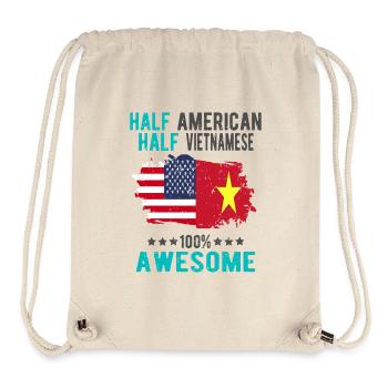 Halb Amerikaner Halb Vietnamese - Stanley/Stella recycelter Gym Bag - Naturweiß - Vorne
