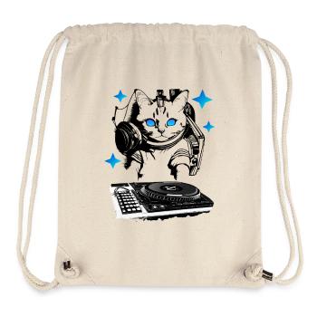 DJ Katze mit Mischpult - Stanley/Stella recycelter Gym Bag - Naturweiß - Vorne