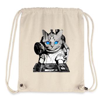 DJ Katze mit Mischpult - Stanley/Stella recycelter Gym Bag - Naturweiß - Vorne