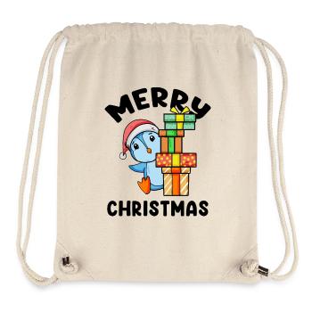 Frohe Weihnachten Pinguin Motiv - Stanley/Stella recycelter Gym Bag - Naturweiß - Vorne