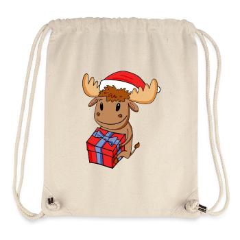 Weihnachten Elch Baby mit Geschenk - Stanley/Stella recycelter Gym Bag - Naturweiß - Vorne