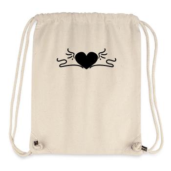 Heart Black - Stanley/Stella Recycled Gym Bag - natural - Front