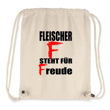 Fleischer Metzger Schlachter F steht für freude - Stanley/Stella recycelter Gym Bag - Naturweiß - Vorne