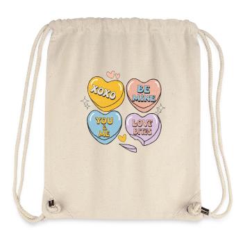 Bonbonherzen Retro Valentinstag - Stanley/Stella recycelter Gym Bag - Naturweiß - Vorne