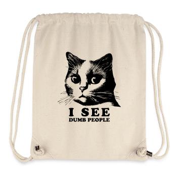 Cat Humor | I See Dumb People - Stanley/Stella Recycled Gym Bag - natural - Front