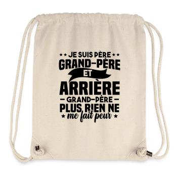 Je suis papa grand-père et arrière-grand-père - Sac à cordon recyclé Stanley/Stella - blanc naturel - Devant
