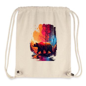 Ours dans les bois coloré - Sac à cordon recyclé Stanley/Stella - blanc naturel - Devant