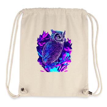 Neon Owl Psychedelic Owl Art - Stanley/Stella Recycled Gym Bag - natural - Front
