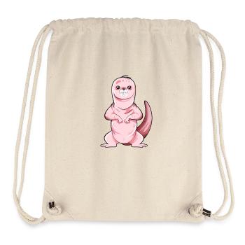 Dessin animé rat-taupe nu - Sac à cordon recyclé Stanley/Stella - blanc naturel - Devant