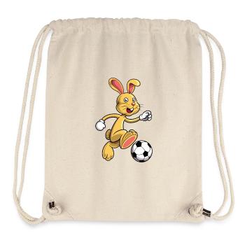 Comic rabbit plays football - Stanley/Stella Recycled Gym Bag - natural - Front