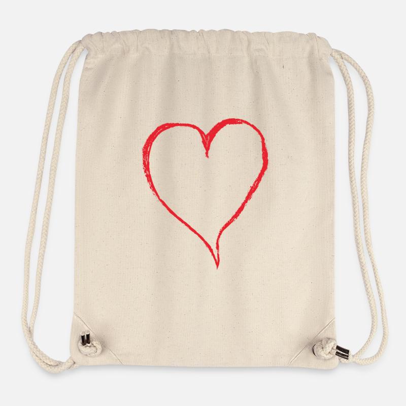 Großes Herz - Stanley/Stella recycelter Gym Bag - Naturweiß