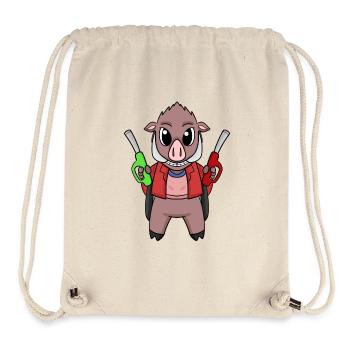 Tankwart Wildschwein Tankstelle - Stanley/Stella recycelter Gym Bag - Naturweiß - Vorne