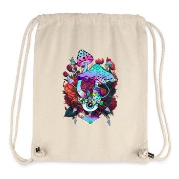 Blumen Pilze Augen psychedelische Pilzkunst - Stanley/Stella recycelter Gym Bag - Naturweiß - Vorne