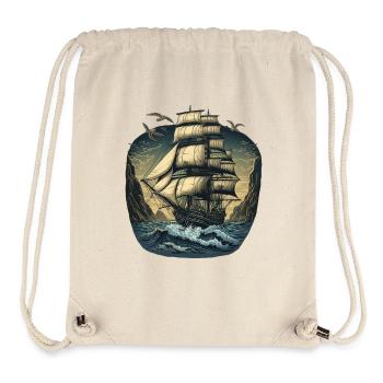 gigantic boat sails in a storm on the high seas mi - Stanley/Stella Recycled Gym Bag - natural - Front