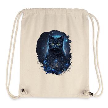 Mystical Black Cat in Space - Stanley/Stella Recycled Gym Bag - natural - Front