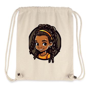 Vivid Child Portrait Illustration - Stanley/Stella Recycled Gym Bag - natural - Front