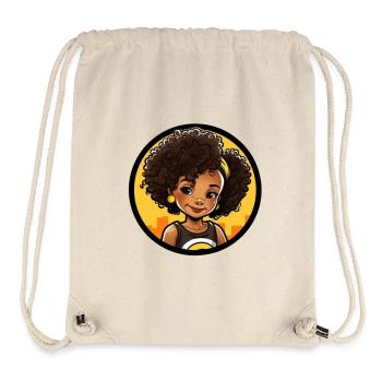 Lebhafte Afro-Style Cartoon Illustration - Stanley/Stella recycelter Gym Bag - Naturweiß - Vorne