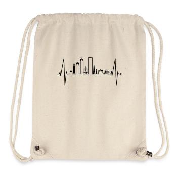 Boston Skyline Heartbeat USA Fan Heart Pulse Love - Stanley/Stella Recycled Gym Bag - natural - Front