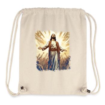 Jésus brille dans la lumière céleste de l’espérance - Sac à cordon recyclé Stanley/Stella - blanc naturel - Devant