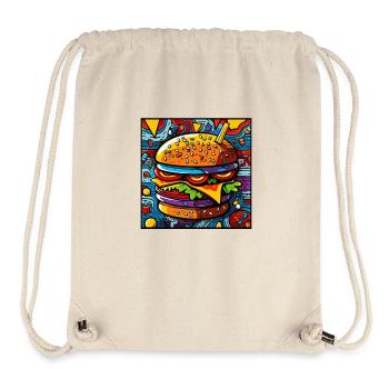 Bunte Burger-Kunst - Stanley/Stella recycelter Gym Bag - Naturweiß - Vorne