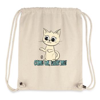 Viens, combats-moi, doux chat - Sac à cordon recyclé Stanley/Stella - blanc naturel - Devant