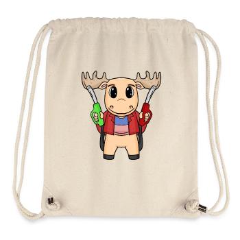 Tankwart Elch Tankstelle - Stanley/Stella recycelter Gym Bag - Naturweiß - Vorne
