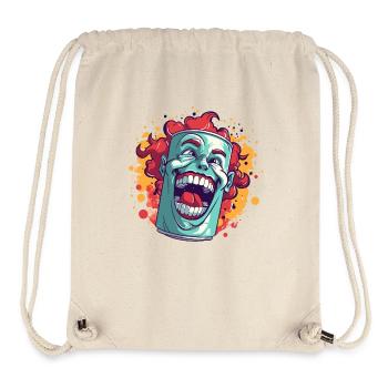 Une boîte avec un drôle de clown - Sac à cordon recyclé Stanley/Stella - blanc naturel - Devant
