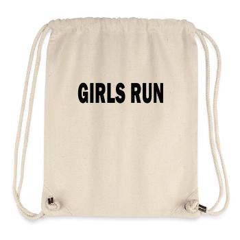 Girls Run Sports Quotes Illustration Novelty - Stanley/Stella Recycled Gym Bag - natural - Front