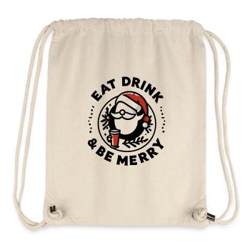Essen, trinken und fröhlich sein - Stanley/Stella recycelter Gym Bag - Naturweiß - Vorne