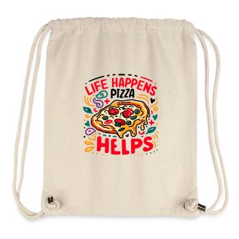 Life Happens Pizza hilft - Stanley/Stella recycelter Gym Bag - Naturweiß - Vorne