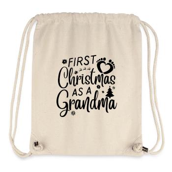 Erstes Weihnachten als Oma Lustiger Familienspruch - Stanley/Stella recycelter Gym Bag - Naturweiß - Vorne