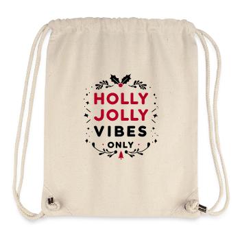 Nur Holly Jolly Vibes - Stanley/Stella recycelter Gym Bag - Naturweiß - Vorne