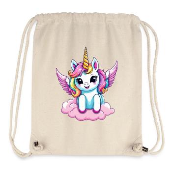 Licorne Unicorn Kawaii - Sac à cordon recyclé Stanley/Stella - blanc naturel - Devant